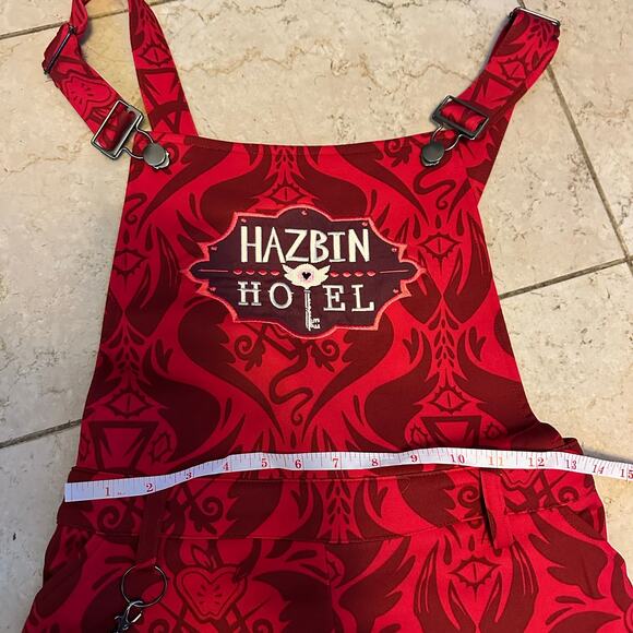 Hazbin Hotel L Wallpaper Scuba Shortalls Cosplay Streetwear Romper Overalls NEW - Picture 6 of 12